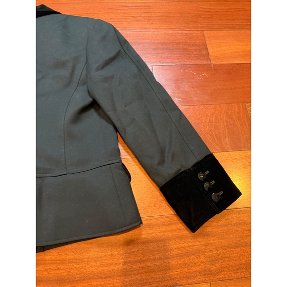 Valentino Night Jacket‎ Velvet Trim Vintage 90s Wool | Black | Size 12 - Picture 13 of 14